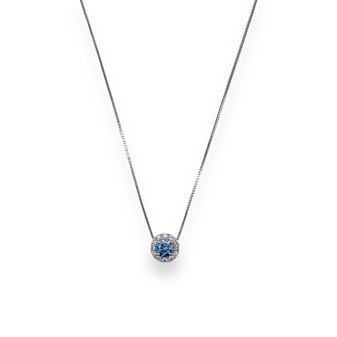 Lab-grown Diamonds(CVDブルー)ダイヤモンドネックレス(Pt950 / 0.50ct)(CVD Blue Diamond  necklace)
