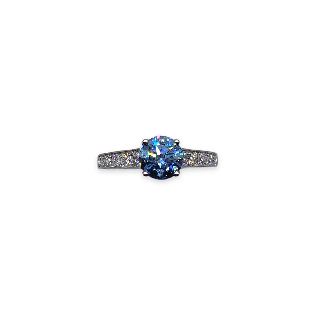 Lab-grown Diamonds(CVDブルー)ダイヤモンドリング(Pt950 / 1.04ct)(CVD Blue Diamond ring)