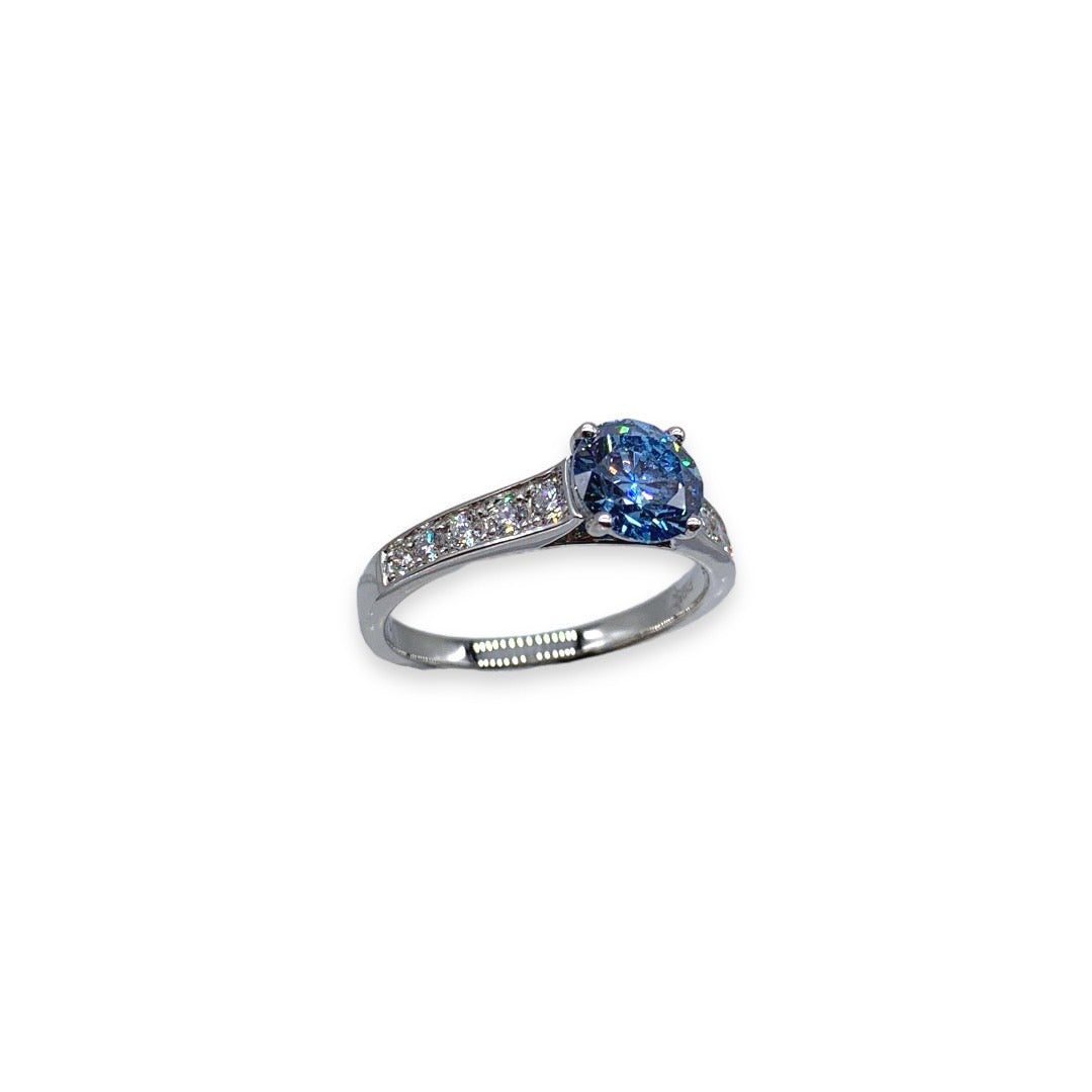 Lab-grown Diamonds(CVDブルー)ダイヤモンドリング(Pt950 / 1.04ct)(CVD Blue Diamond ring)