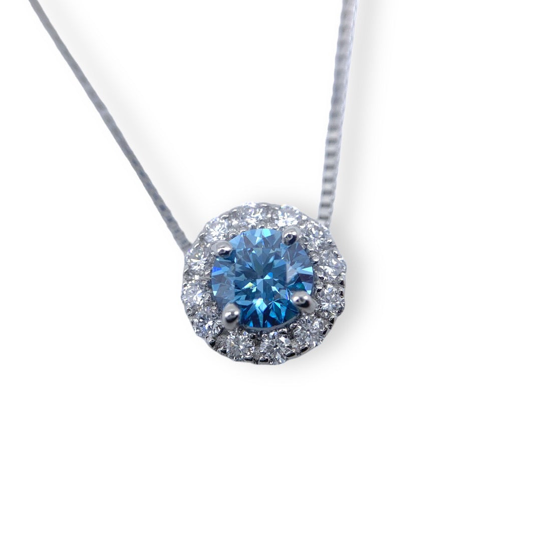 CVDブルーダイヤモンドネックレス(Pt950 / 0.50ct)(CVD Blue Diamond necklace)