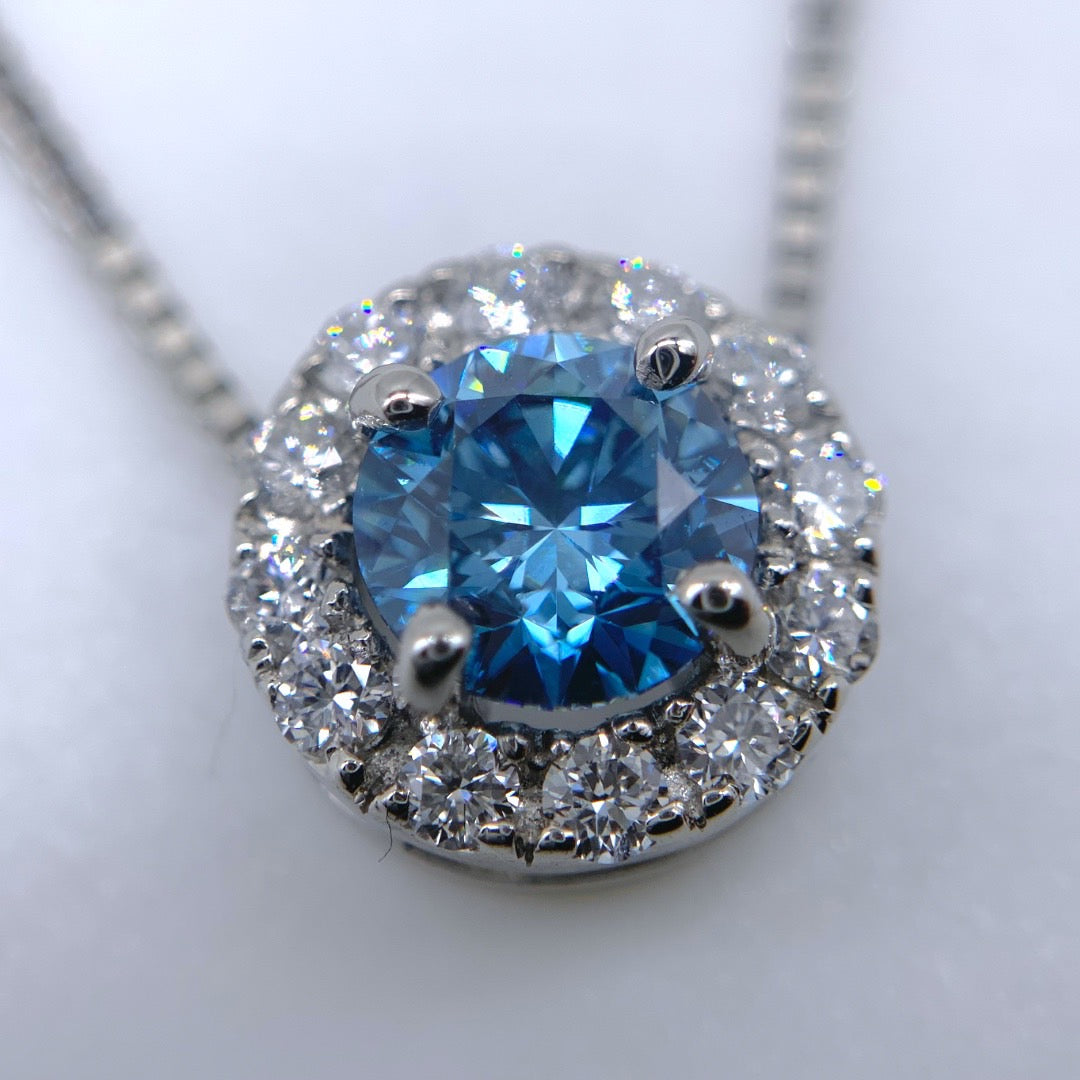 CVDブルーダイヤモンドネックレス(Pt950 / 0.50ct)(CVD Blue Diamond necklace)